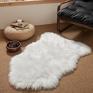 Photo 1 of  Rug, White Small Area Rugs, Fluffy Sheepskin Fur Rug,