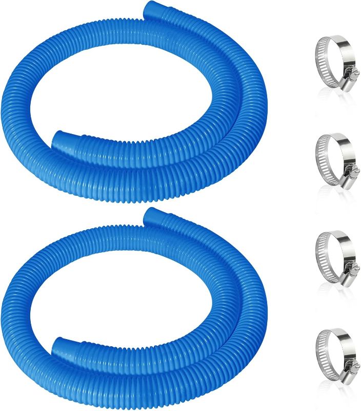 Photo 1 of 2 Pcs 1.25" Pool Hose, 59" Long Accessory Pool Pump Replacement Hoses, Compatible with All Above Ground Pool Filter Pumps that Use 1 1/4 Diameter Hoses
