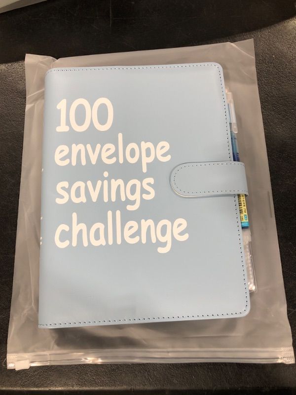 Photo 2 of 100 Envelopes Money Saving Challenge?A5 Money Saving Binder with Cash Envelopes?Easy and Fun Way to Save $5,050,Budget Book Binder for Budgeting Planner with 25 Clear Reusable Slot (Blue)