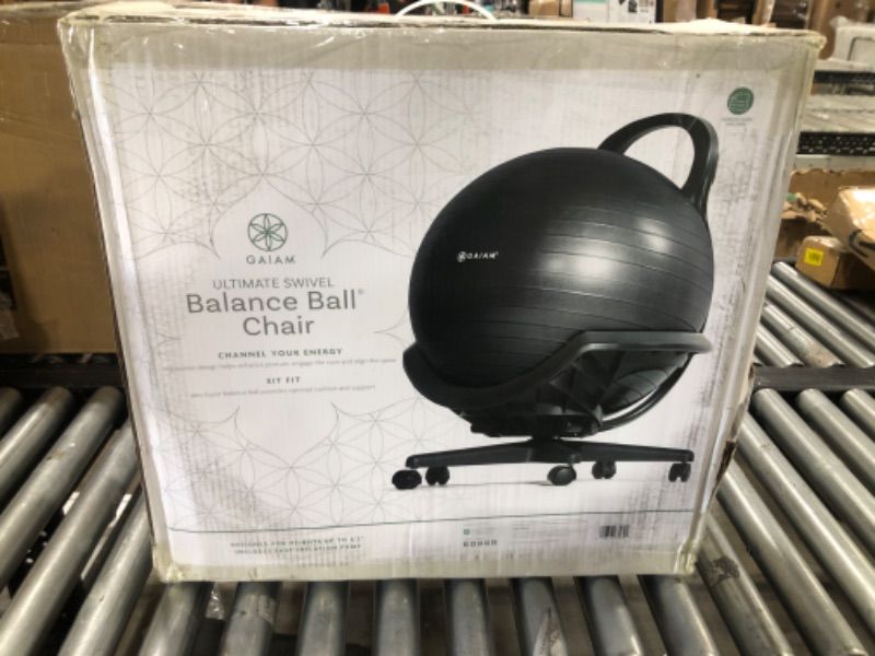 Photo 3 of Gaiam Ultimate Balance Ball Chair with Swivel Base - Premium Exercise Stability Yoga Ball Ergonomic Chair for Home and Office Desk - Air Pump, Exercise Guide