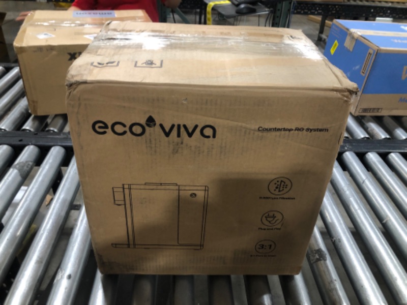 Photo 4 of Ecoviva MATE4 UV Countertop Reverse Osmosis Water Filter System, 4 Temperature Options, 7 Stages Instant Hot RO Water Filtration System, 3:1 Pure to Drain, TDS & Filter Life Monitor, Plug & Use(Black)