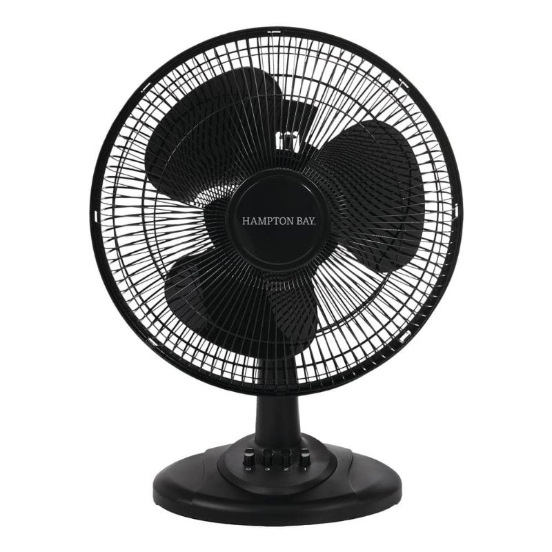 Photo 1 of 12 in. 3 Speed Oscillating Personal Desk Fan
