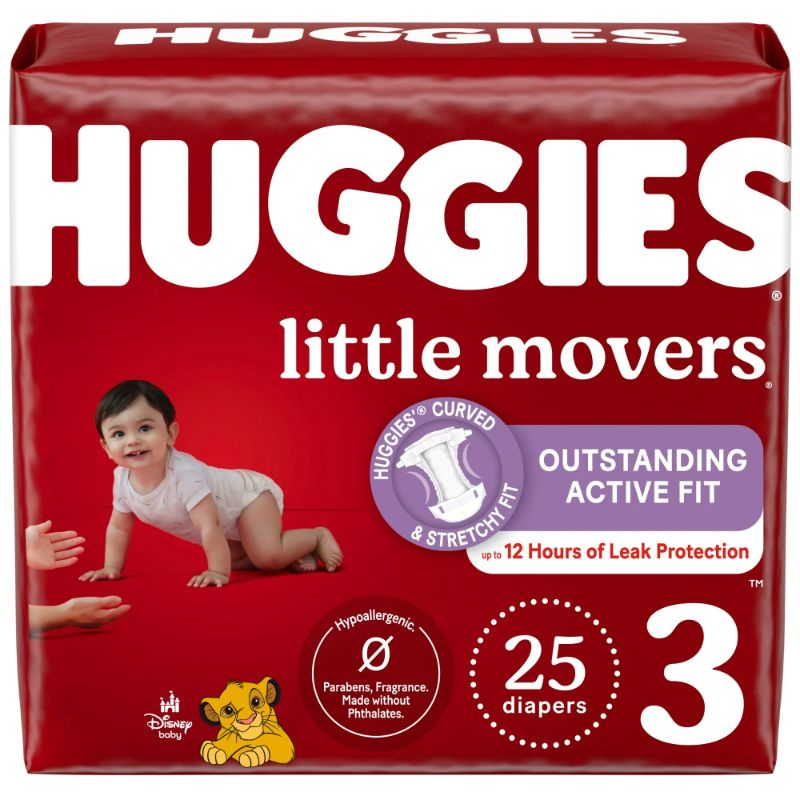 Photo 1 of Huggies Size 3 Diapers, Little Movers Baby Diapers, Size 3 (16-28 lbs), 26 Pack