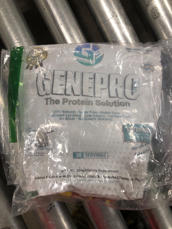 Photo 1 of Genepro Unflavored Protein Powder - New Formula - Lactose-Free, Gluten-Free, & Non-GMO Whey Isolate Supplement Shake (3rd Generation, 30 Servings)