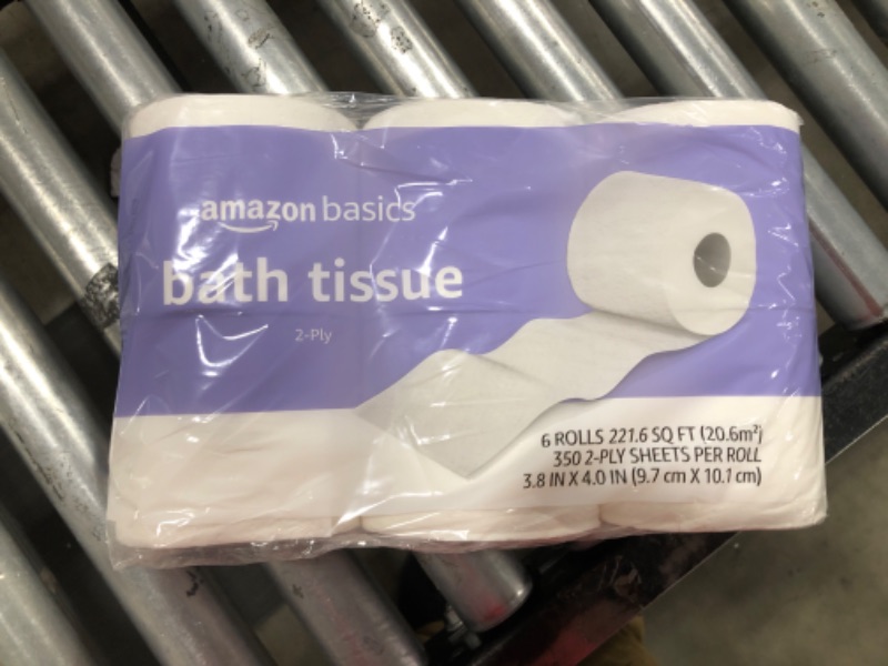 Photo 1 of Amazon Basics 2-Ply Toilet Paper, Unscented, 6 Pack, White