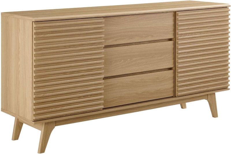 Photo 1 of Modway Render 63" Mid-Century Modern Sideboard Buffet Table or TV Stand in Oak