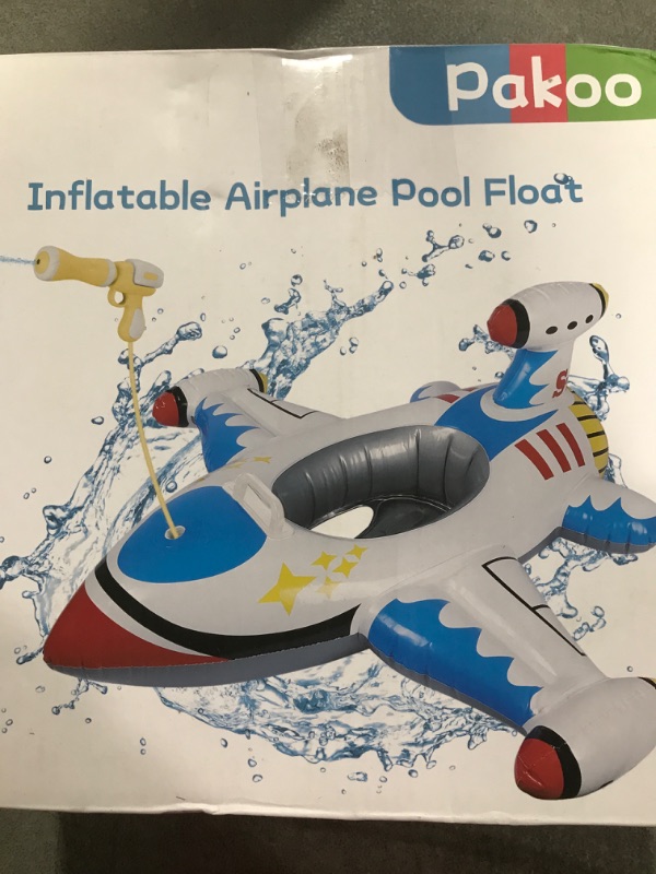 Photo 1 of Baby Pool Float Inflatable Airplane Pool Float Boat with Handle & Squirt Gun, Baby Swim Float Swimming Pool Float Kids Toddler Pool Floaties Toddler Pool Float Age 1-5 Pool Beach Toys for Boys Girls
