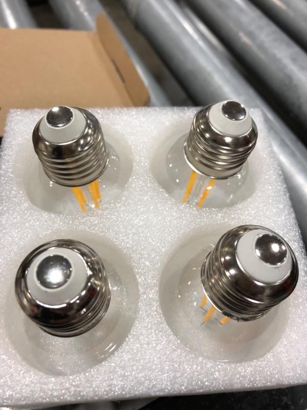 Photo 2 of ?Upgraded? E26 Bulbs 60 watt G16.5 LED Light Globe Small Light Bulb, Warm White 2700K, Vintage Edison Bulb, Led Edison Bulb 6W for Celling Fan Vanity Light CRI 90+ 750LM, Non-Dimmable, 4-Pack