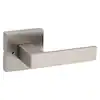 Photo 1 of Singapore Square Satin Nickel Bed/Bath Door Handle with Microban and Lock

