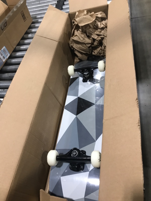 Photo 2 of WhiteFang Skateboards, Complete Skateboard 31 x 7.88, 7 Layer Canadian Maple Double Kick Concave Standard and Tricks for Kids and Beginners (Diamond)