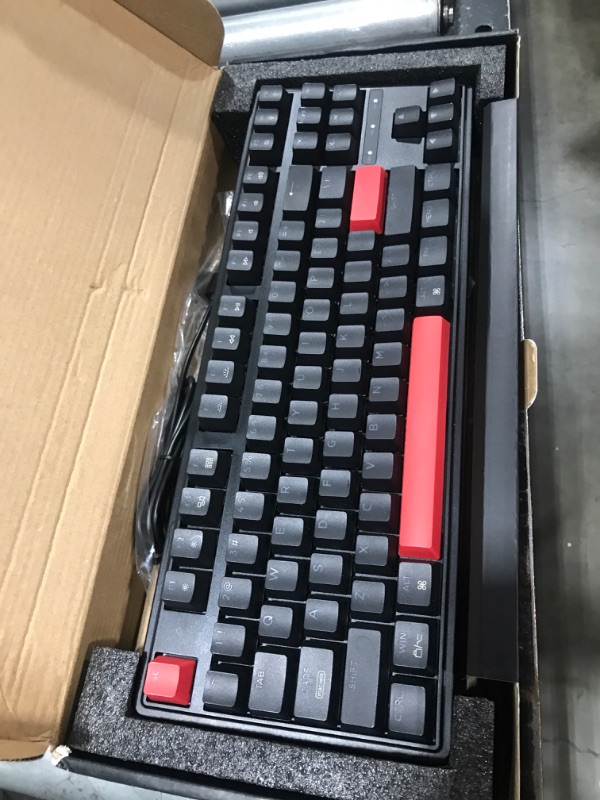 Photo 2 of Keychron C3 Pro QMK/VIA Custom Gaming Keyboard, Programmable 87 Keys Compact TKL Layout Gasket Mount, Red LED Backlight Wired Mechanical Keyboard with Brown Switches for Mac/Windows/Linux