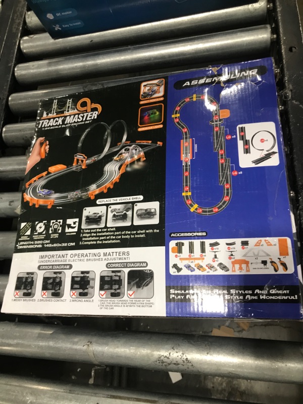 Slot Car Race Track Sets for Boys,Race Car Track with 4 HighSpeed Slot