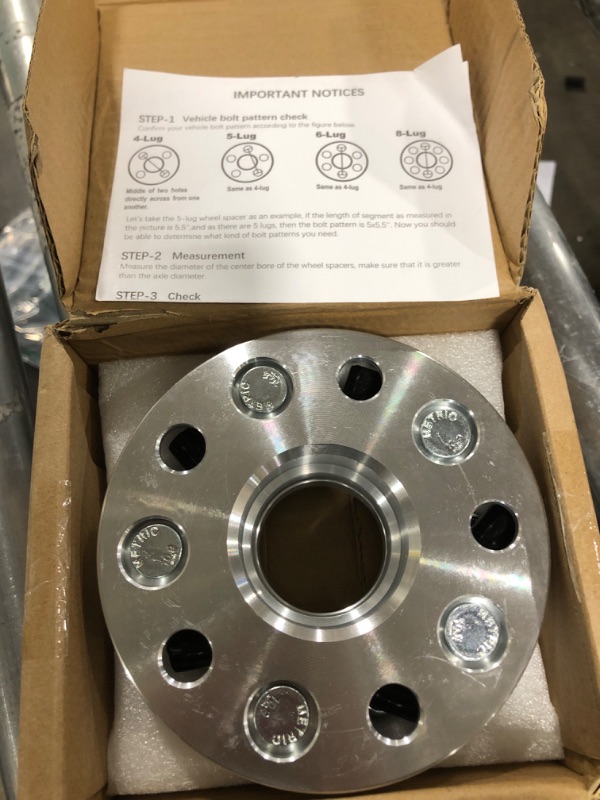 Photo 2 of PHILTOP 5x4.5 to 5x112 Wheel Spacers, 1"(25mm) Thread Pitch M12x1.5 Hub Bore 57.1mm Lug Centric Wheel Spacers for M-ustang Cobra Explorer Wrangler Acura Legend- 2Pcs, Change Bolts Pattern