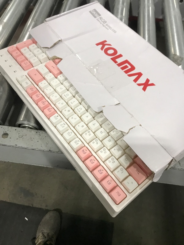 Photo 1 of GK98 Wireless Gaming Keyboard,2.4G Rechargeable RGB White Backlit Ergonomic 98 keys Mechanical Feeling Dual Color Keyboard for Office Windows Mac PC Xbox PS4 Gamer(WhitePink)