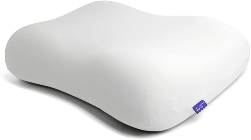 Photo 1 of Cushion Lab Deep Sleep Pillow, Patented Ergonomic Contour Design for Side & Back Sleepers, Orthopedic Cervical Shape Gently Cradles Head & Provides Neck Support & Shoulder Pain Relief - Calm Grey
