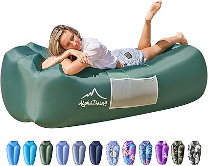 Photo 1 of AlphaBeing Inflatable Lounger Beach Chair Accessories, Air Sofa Hammock Inflatable Couch for Camping Backyard Lakeside with Compression Sacks, Ideal Outdoor Camping Gifts for Adults