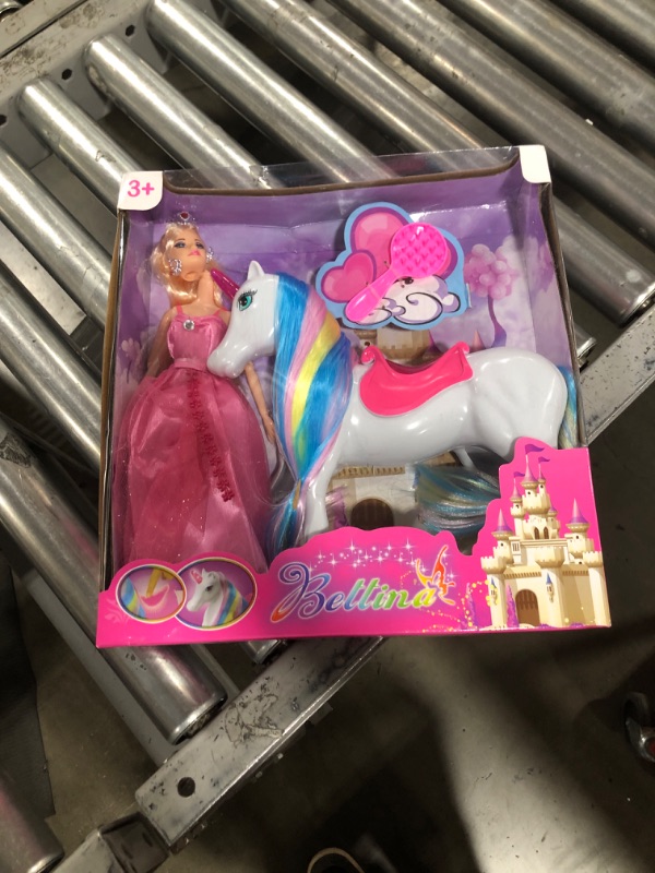 Photo 2 of BETTINA Magical Lights Unicom and Princess Doll, Horse Toys Playset, Unicorn Toys Princess Gifts for 3 to 7 Year Olds Girls Kids