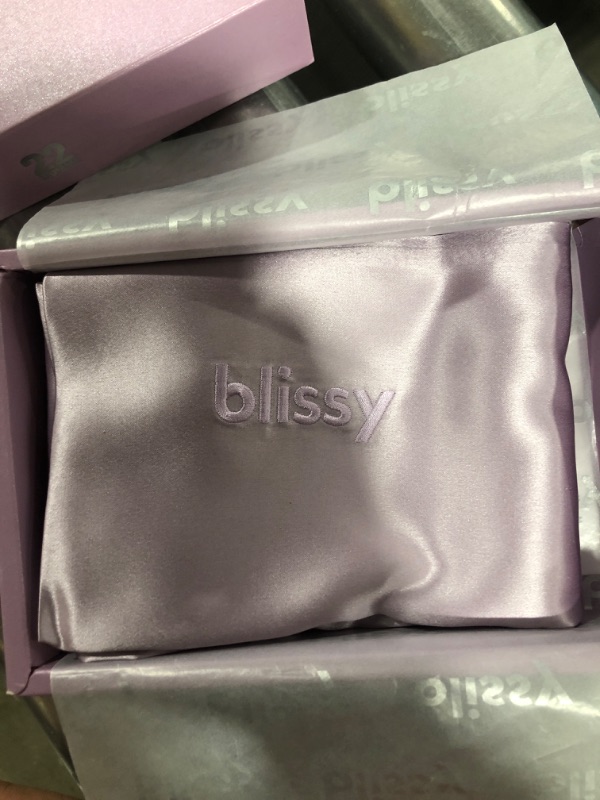 Photo 2 of Blissy Silk Pillowcase - 100% Pure Mulberry Silk - 22 Momme 6A High-Grade Fibers - Silk Pillow Cover for Hair & Skin - Regular, Queen & King with Hidden Zipper (Standard, Lavender)