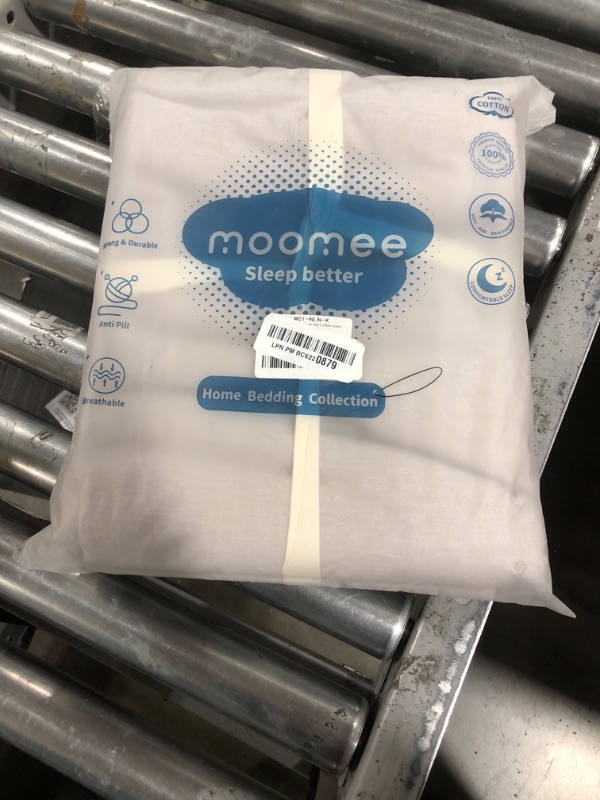 Photo 2 of MooMee Bedding Duvet Cover Set 100% Washed Cotton Linen Like Textured Breathable Durable Soft Comfy (New Natural Linen, King)