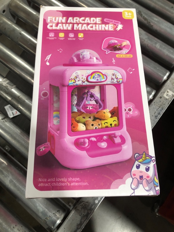 Photo 2 of TingingYuli Claw Machine for Kids,Unicorn Mini Vending Machines Candy Grabber Prize Dispenser Pink Toys for Girls,Electronic Arcade Game with 20 Mini Plush Toys for Christmas Birthday Gifts