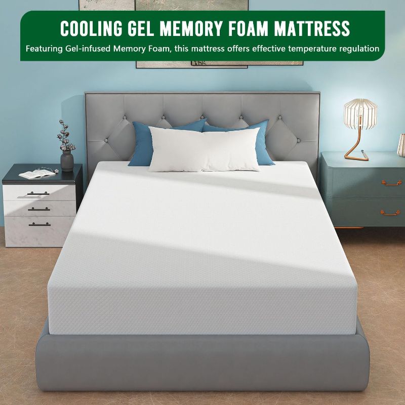 Photo 1 of 8 Inch Twin Mattress Memory Foam Mattress Gel Mattress Bed-in-a-Box CertiPUR-US Certified for Cooler Sleep Pressure Relief Breathable Comfortable Bed Mattress, 73.5”x37”x8”
