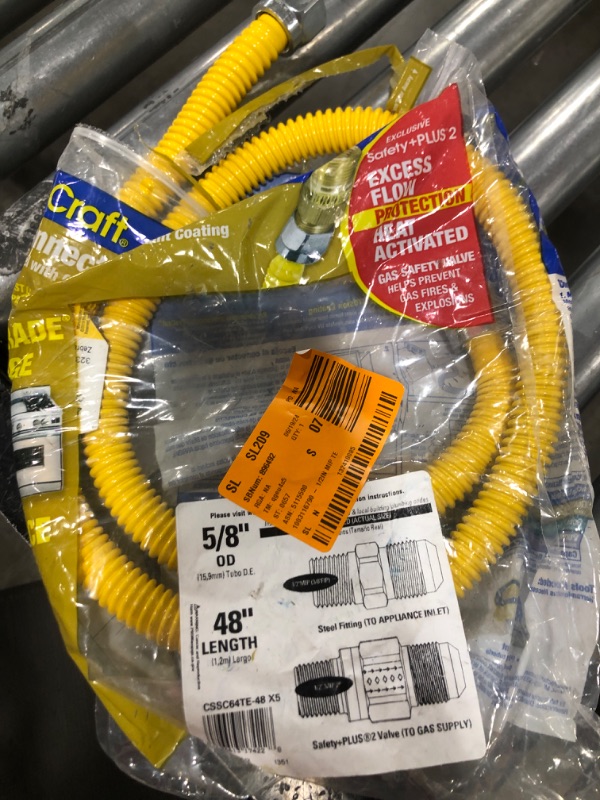 Photo 2 of 1/2 in. MIP x 1/2 in. MIP x 36 in. Gas Connector (1/2 in. OD) w/Safety+Plus2 Thermal Excess Flow Valve (71,100 BTU)
