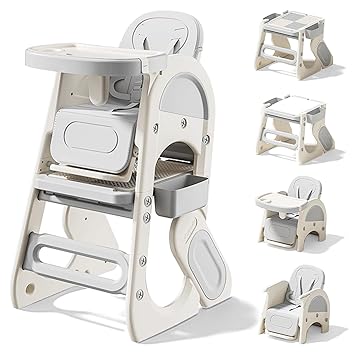 Photo 1 of Convertible 6 in 1 Baby High Chair Adjustable Eating Highchair for Babies and Toddlers|Studying Table|Table and Chair Set| Building Block Table|Kid Chair with Safety Harness