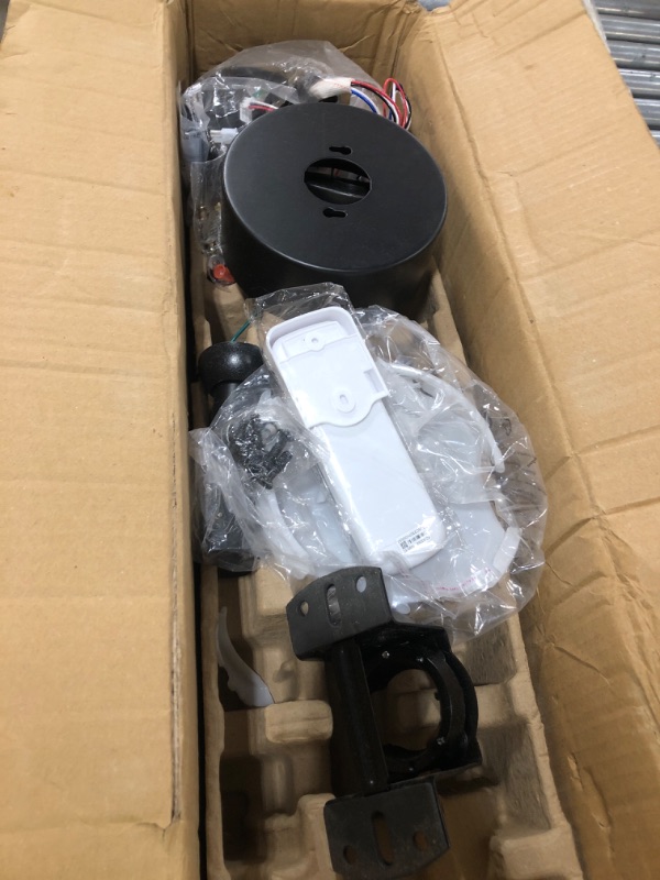 Photo 1 of 52" Wood Ceiling Fan with Lights Remote Control,Quiet DC Motor 3 Blade Ceiling Fans for Patio Living Room, Bedroom, Office,Indoor Outdoor(Black+Dark Walnut) Black body+Dark Walnut 52 inch with Light