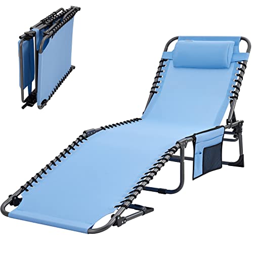 Photo 1 of #WEJOY Outdoor Lounge Chairs Portable Chaise Lounge Chair for Outside Lawn Chairs Folding Lounge Chair Lightweight Adjustable 4-Position Trifold Beach