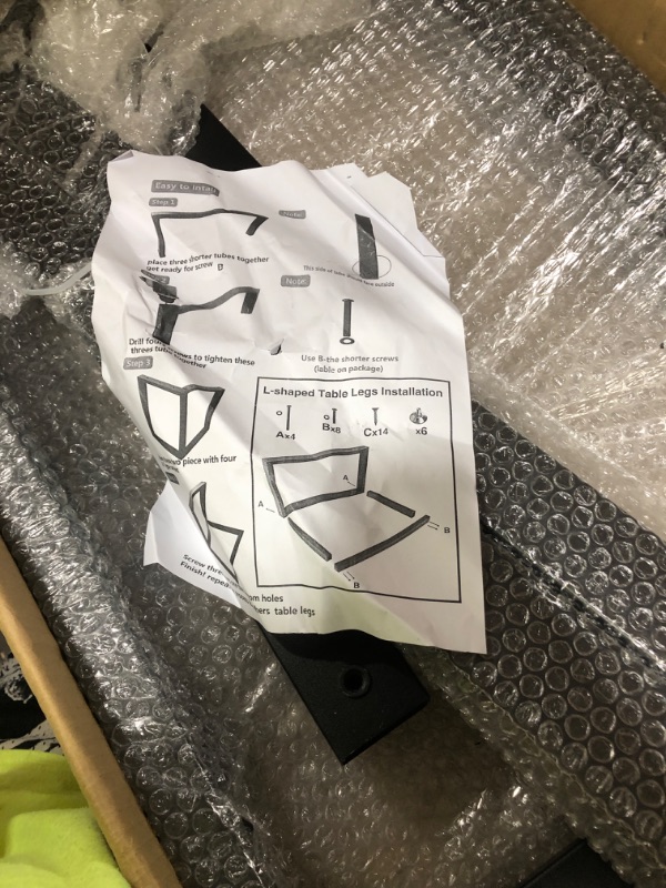 Photo 1 of Metal Table Legs 28 Inch,Table Legs Replacement Heavy Duty Square Tube Desk Legs Furniture Legs for Coffee Table, Dining Table Set of 2 28"X 17.7" L-shape