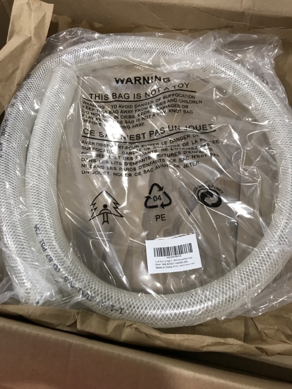 Photo 2 of 1-1/4" ID x 5 Ft High Pressure Braided Clear PVC Vinyl Tubing Flexible Vinyl Tube, Heavy Duty Reinforced Vinyl Hose Tubing, BPA Free and Non Toxic 1-1/4" I.D. 5 Feet