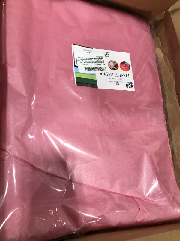 Photo 1 of 480 Sheets Bulk Pink Tissue Paper - 20" x 30" Packing Paper Sheets for Moving - 10lb Wrapping Paper - Newsprint Paper for Packing, Gift Wrapping, Moving Supplies & Protecting Crown Display