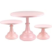 Photo 1 of 3 Pcs Pink Cake Stands Set Round Metal Cupcake Display Stand Serving Platter for Dessert Table Weedings Celebration Birthday Baby Showers Anniversary Parties
