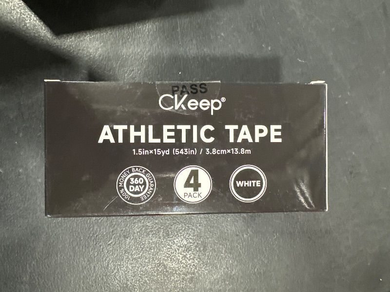 Photo 2 of CKeep Athletic Tape,4 Pack White Sports Tape, Very Sturdy No Glue Residue,Wrist Ankle Tape for Muscle,Climbing,Boxing,Athletes,Baseball Bats,Strains,Sprains,Injuries?1.5 Inches?