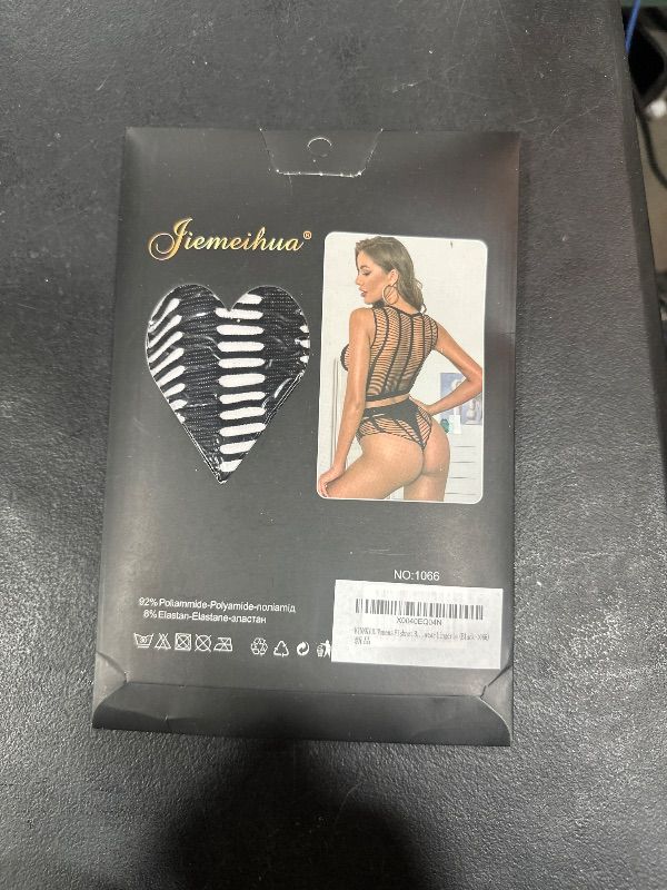 Photo 1 of KINNKYUU Womens Fishnet Bodystocking Plus Size Crotchless Bodysuit Sexy Tights Soft Nightwear Lingerie (Black-1066)