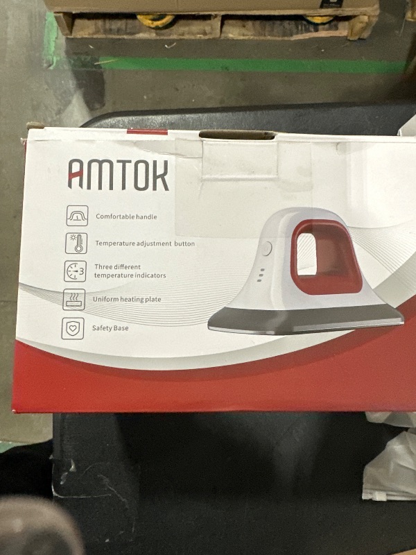 Photo 1 of Portable Mini hot Stamping Machine, Stamping Machine Iron, Suitable for Various Fabrics,Red