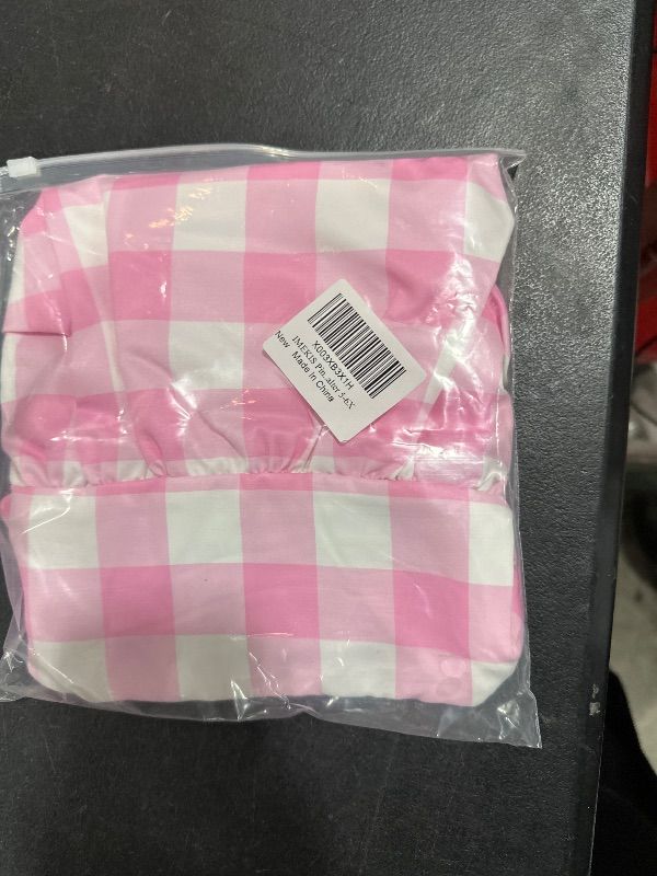 Photo 2 of IMEKIS Pink Checkered Dress for Girls: Vintage 1950s Pink Plaid Princess Dresses Bow Headband 50s Pink Gingham Dress Up Halloween Costumes Kids Toddler Cosplay Birthday Outfit Party Pink Halter 5-6X