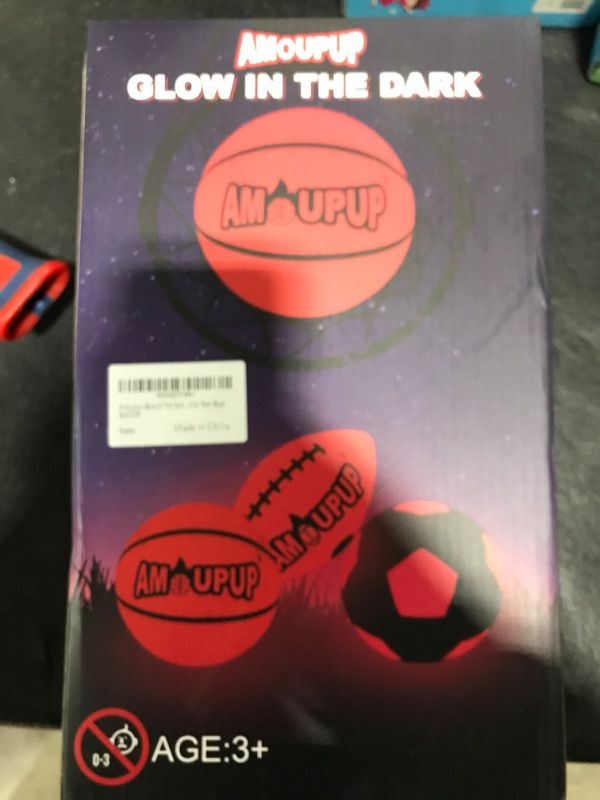 Photo 2 of Amoupup Glow in The Dark Basketball Sports Gifts Light Up Led Football Basketball with Led Lights and Batteries - Kids Gifts Good Gift Ideas for Teen Boys and Girls