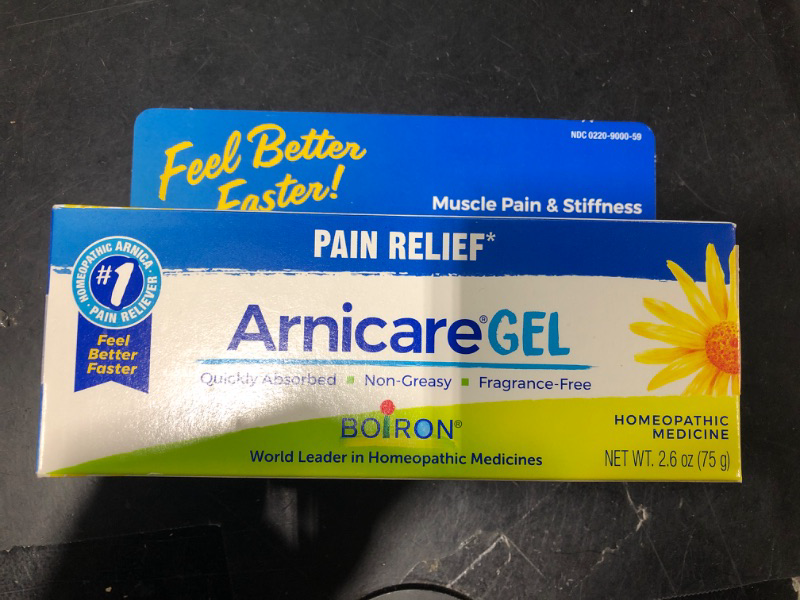 Photo 2 of Boiron Arnicare Gel for Relief of Joint Pain, Muscle Pain, Muscle Soreness, and Swelling from Bruises or Injury Non-greasy and Fragrance-Free - 2.6 oz