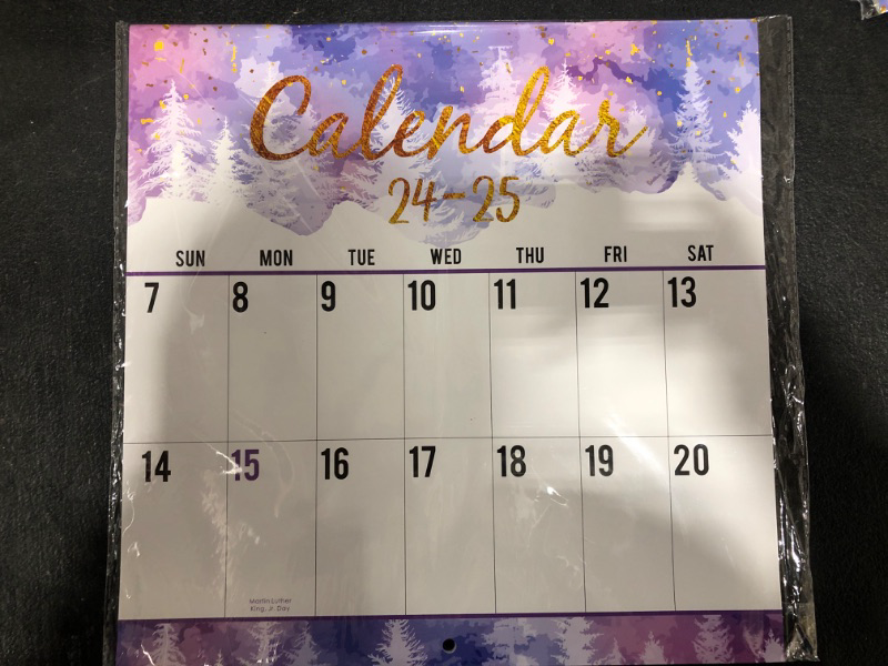 Photo 2 of 2025 Wall Calendar - Monthly Wall Calendar 2025, January 2025 - December 2025, 11.8" x 24"(Open), Hanging Hook, Blocks and Holidays