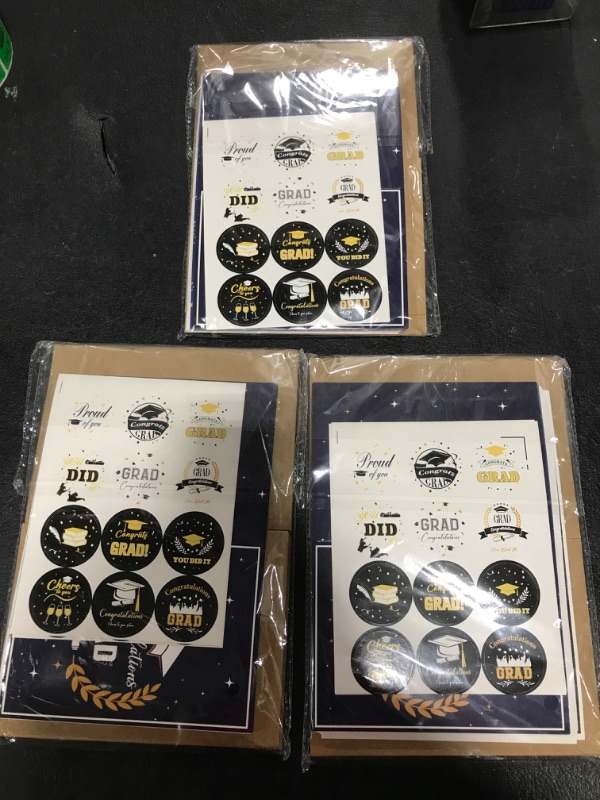 Photo 1 of Graduation Cards, Graduation Cards 2024, Graduation Cards with Envelopes, 20 Pack Graduation Greeting Cards Bulk, Grad Gift Cards with Stickers for College High School Graduation Party Supplies ( 3 pack ) 