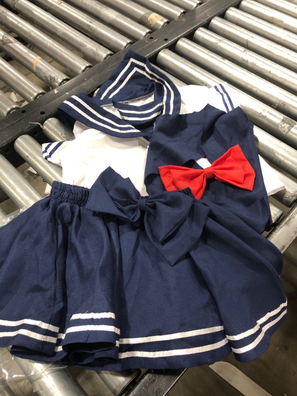 Photo 2 of Anime Kids Girl's Japan School Uniform Sailor Dress Halloween Cosplay Costume,Large