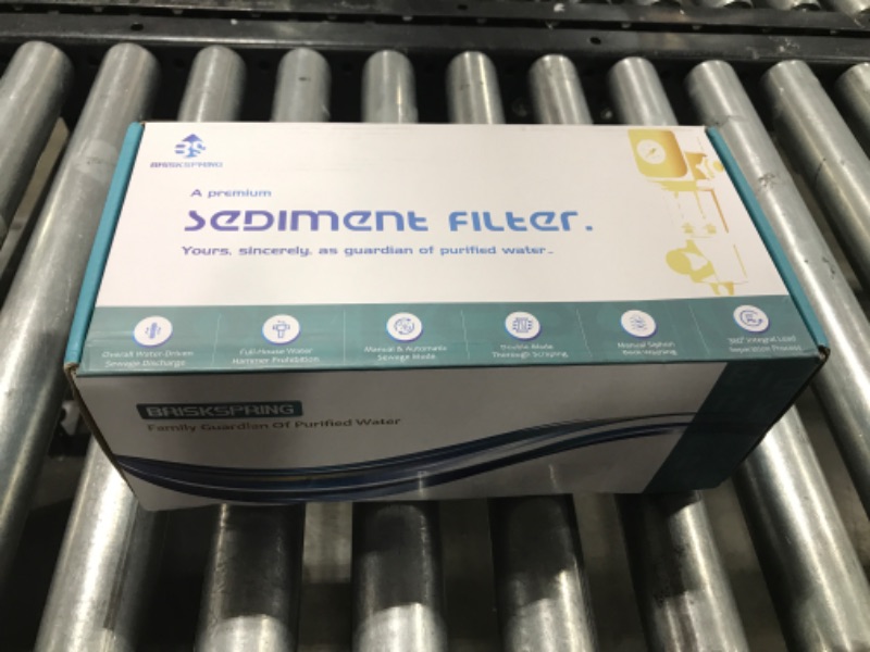 Photo 1 of BriskSpring Self-Cleaning Spin Down Sediment Water Filter, Automatic Rotating Scraper Filter Screen, 40 Micron Reusable Whole House Water Filter System, 1" MNPT + 3/4" FNPT, Water Pressure Gauge