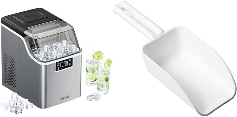 Photo 1 of (PARTS ONLY)Silonn Countertop Ice Maker, 45lbs Per Day & Vikan Remco 63005 Color-Coded Plastic Hand Scoop