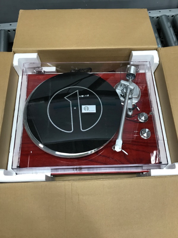 Photo 3 of 1 BY ONE Belt Drive Turntable with Bluetooth Connectivity, Built-in Phono Pre-amp, USB Digital Output Vinyl Stereo Record Player with Magnetic Cartridge, 33 or 45 RPM