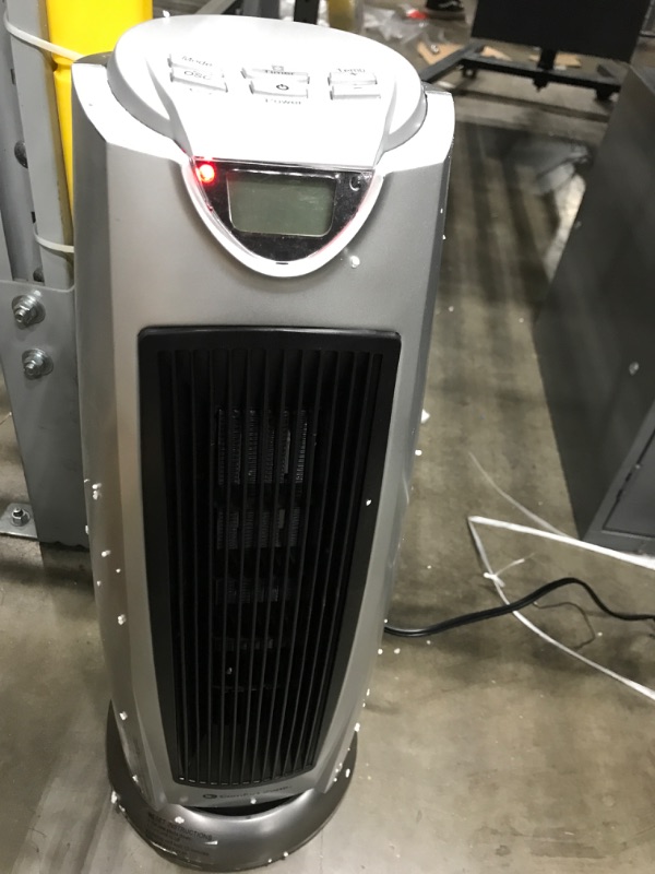 Photo 2 of *** POWERS ON ** Comfort Zone CZ499R 1,500-Watt Oscillating Ceramic Tower Heater with Remote Control, 90-Degree Oscillation, Backlit Digital Thermostat with Temperature Display, Timer, and Built-in Overheat Sensor