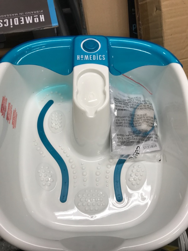 Photo 2 of *** POWERS ON ** HoMedics Bubble Mate Foot Spa, Toe Touch Controlled Foot Bath with Invigorating Bubbles and Splash Proof, Raised Massage nodes and Removable Pumice Stone