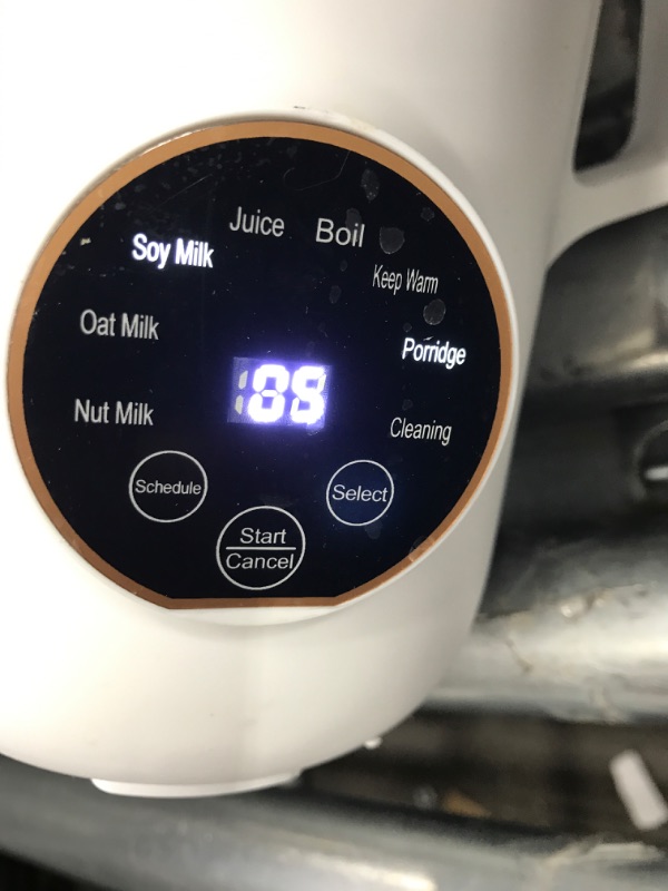Photo 4 of *** POWERS ON *** Soy Milk Maker Machine - 8 in 1 Vegan Nut Milk Maker - Nut Milk Machine Works As: Almond Milk Maker, Oat Milk Maker, Soymilk Machine, & Soup Maker Machine. Make Creamy Smoothies- Recipe Book Included