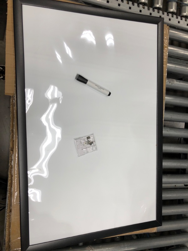 Photo 2 of *One Corner Minor Damage-See Photos* U Brands Magnetic Dry Erase Board, 23 x 35 Inches, Black Wood Frame (311U00-01) 35 x 23''