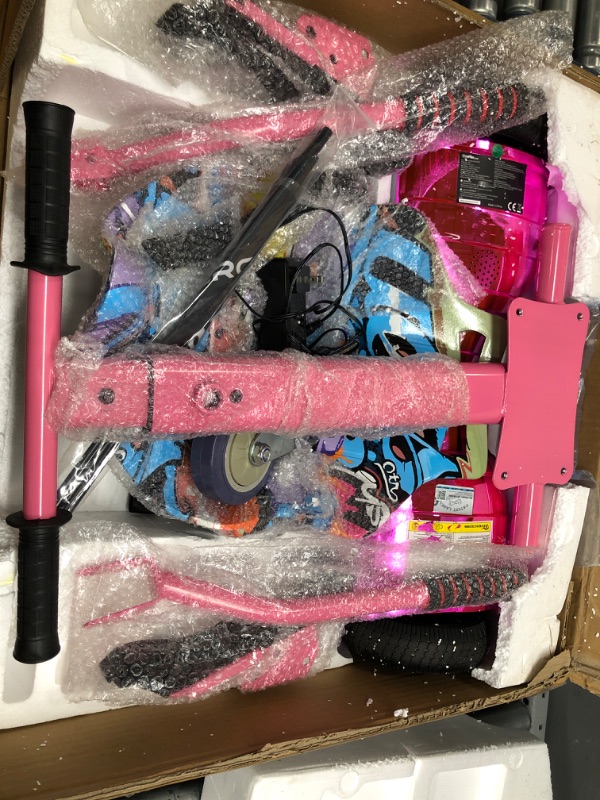 Photo 6 of *Powers On* EVERCROSS Hoverboard, Self Balancing Scooter Hoverboard with Seat Attachment, 6.5" Hover Board Scooter with Bluetooth Speaker & LED Lights, Hoverboards Suit for Kids Rose+Kart Pink